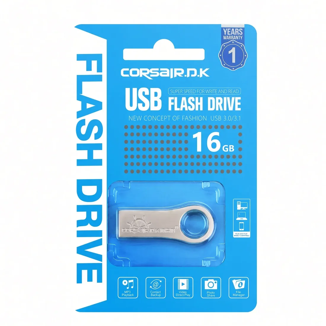 Metal Swivel USB Flash Drive 16GB